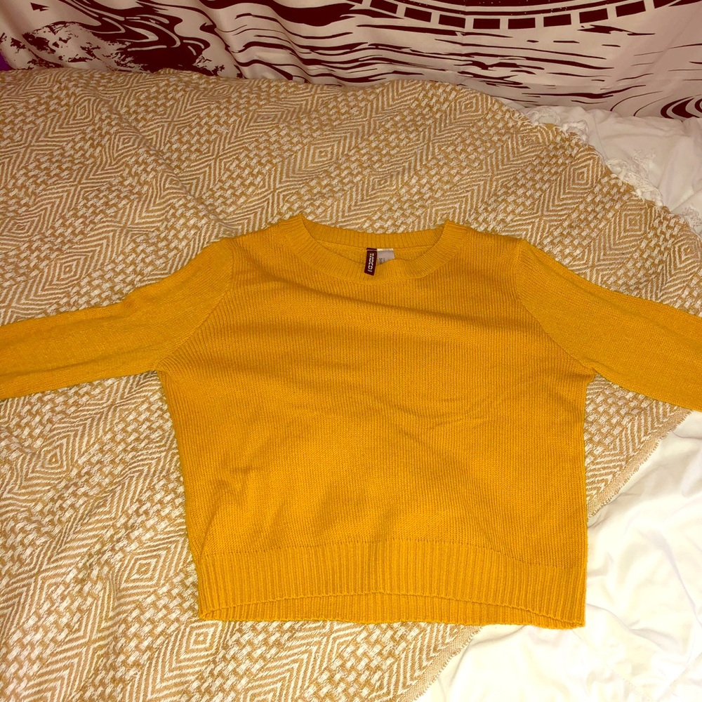 Yellow Cropped Sweater
